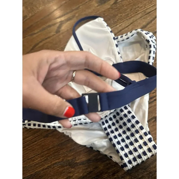 Onia Danni Triangle Bikini Top And Button in Blue Shadow Size XS - Picture 8 of 11